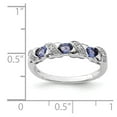 thumbnail image 6 of White Sterling Silver Ring Band Gemstone Tanzanite Oval Blue Diamond, 6 of 6