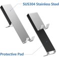 thumbnail image 4 of Gancho doble para pared de ducha, ganchos para puerta de ducha, ganchos para toallas y navajas de acero inoxidable, sin taladrar con espuma protectora para vidrio, plateado ACTIVE Biensenido a ACTIVE, 4 of 5