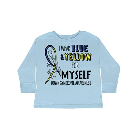

Inktastic I Wear Blue and Yellow for Myself- Down Syndrome awareness Gift Toddler Boy or Toddler Girl Long Sleeve T-Shirt