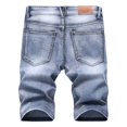 thumbnail image 3 of CHOK Athletic Shorts for Men High-End Ripped Personality Camouflage Stitching Trend Shorts In Clearance Blue Xs, 3 of 8