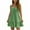 Green, variant on Women's Sleeveless Ruffle Hem Adjustable Strap Mini Dress Textured Cotton Blend Casual A-Line Garment for Beach Vacation and Daily Wear