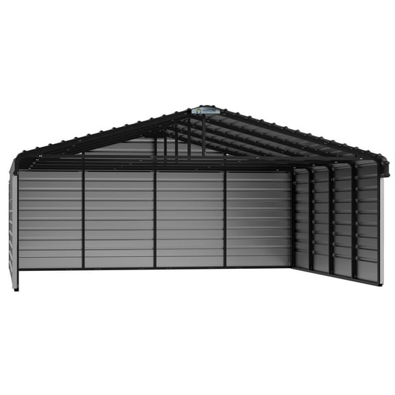 Arrow 20 x 20 x 7 ft Eggshell Steel Carport With 3 Wall Kits