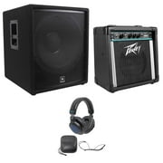 JBL Pro JRX218S 1400 Watt 18" Passive Subwoofer DJ Sub+Peavey Speaker+Headphones
