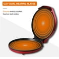 thumbnail image 4 of Commercial Chef 12” Pizza Maker with Variable Temperature, Quesadilla Maker with Non-Stick Baking Plates, Indoor Electric Grill, 1500 Watts, CHPM12R, Red, 4 of 7
