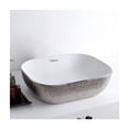 thumbnail image 3 of Isabella Plus Collection Rectangular Above Mount Basin with an Embossed Exterior, Smooth Interior, and Center Drain - White/Silver, 3 of 3