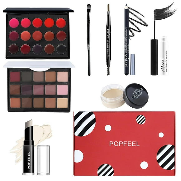 Set de cosméticos para principiantes HUOGUO para niñas con sombra de ojos de 15 colores