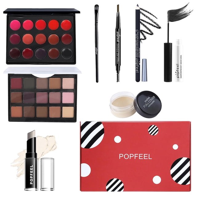 Set de cosméticos para principiantes HUOGUO para niñas con sombra de ojos de 15 colores