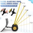 thumbnail image 4 of Lumiparty Snow Shovel with Wheels, Snow Pusher Shovel with Snow Removal Adjustable Angle & Height Handle, for Driveway, Pavement, 29"W X 19.3"H, Yellow, 4 of 7