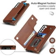 thumbnail image 5 of Crossbody Wallet Case for Samsung Galaxy S21 5G, Kickstand with Adjustable Removable Lanyard Neck Strap Case Card Holder Case Shockproof Cover Magnetic Clasp Cover Flip Case -Brown, 5 of 14