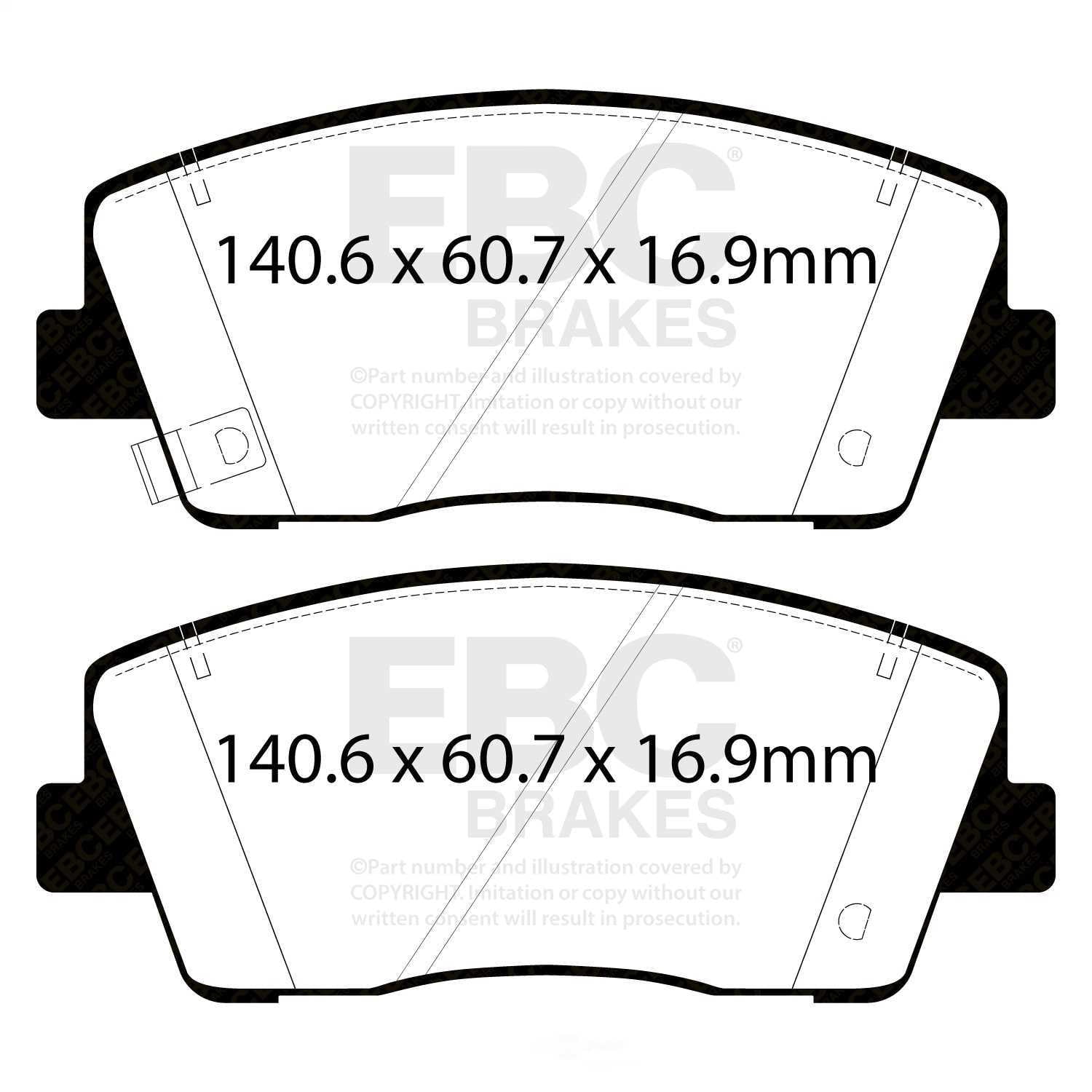 EBC Brakes Redstuff Premium Fast Street Pad For All Engine Sizes Fits select: 2022-2023 GENESIS G70 BASE/SPORT ADVANCED/SPORT PRESTIGE, 2018 KIA STINGER PREMIUM