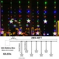 thumbnail image 2 of DYstyle Battery Operated Multicolor LED Star Curtain Light 2M 82LEDs PVC Coated Icicle String Light Home Decorative Lights for Bedroom Camping Tent Wedding Party Ramadan Christmas, 2 of 6