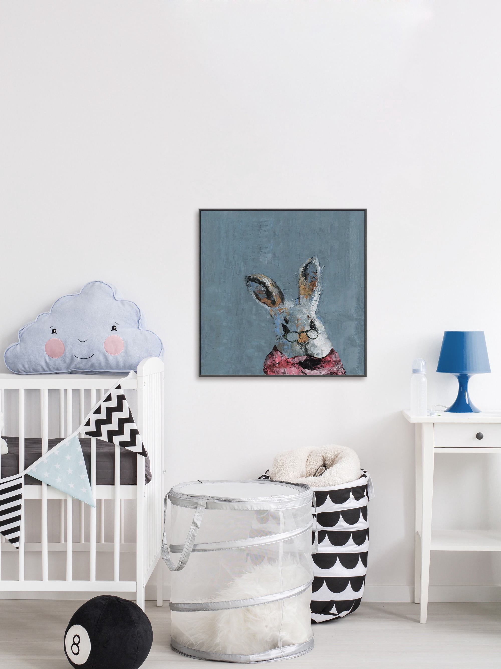 Granny Bunny Floater Framed Painting Print on Canvas