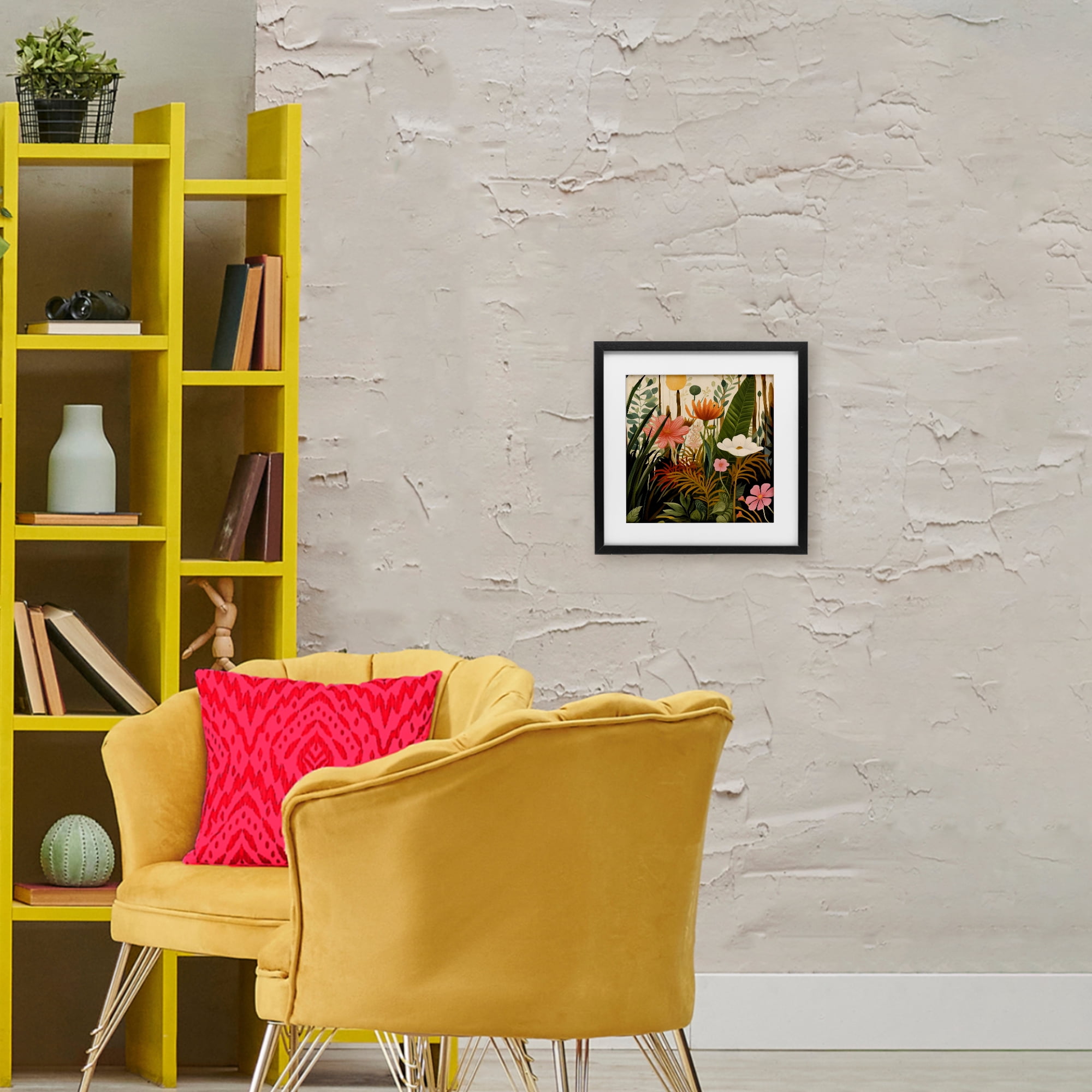 Stupell Industries Botanical Embrace in the Jungle Black Framed Print Under Glass, design by Lazar Studio