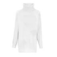 thumbnail image 4 of Turtlenecks Sweaters for Women Oversized Crewneck Long Sleeve Chunky Knit Pullover Sweaters White M, 4 of 6