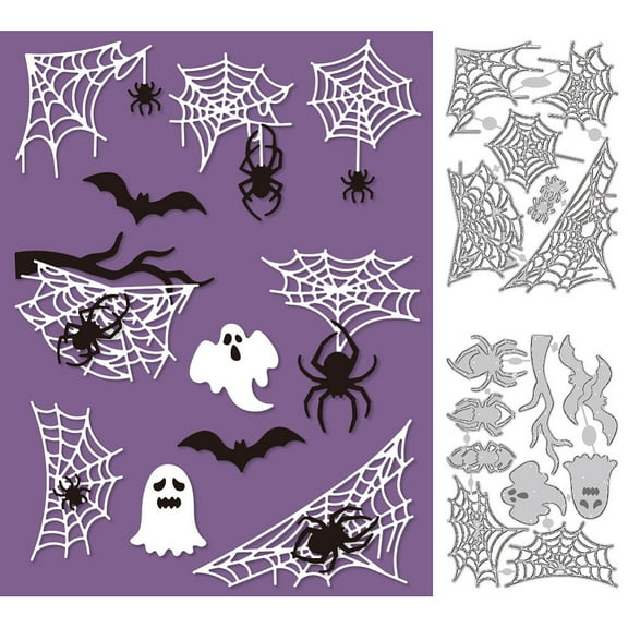 1Set Spider Web Dies Cuts Metal Cutting Dies Card Making Cutting Dies Stencils Template for DIY Embossing Scrapbooking Craft Paper Greeting Card Gift Festival Decor