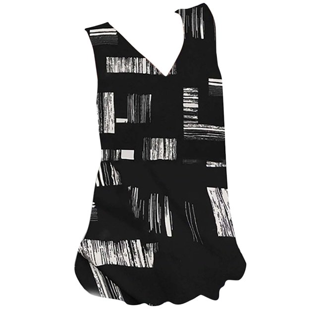 Blusa informal sin mangas con cuello en V para mujer, blusa sin mangas, camiseta sin mangas Fridja gh5690