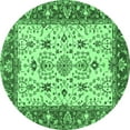 thumbnail image 1 of Ahgly Company Indoor Round Persian Emerald Green Traditional Area Rugs, 4' Round, 1 of 4