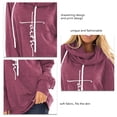 thumbnail image 4 of Sudaderas con capucha de manga larga para mujer Diseño con estampado de cordón Sudadera cómoda y transpirable para damas Rojo parduzco L, 4 of 5