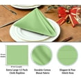 thumbnail image 4 of Ruvanti Cloth Napkins Set of 12, 18x18 inches Napkins Cloth Washable, Soft, Durable, Absorbent, Cotton Blend. Table Dinner Napkins Cloth for Hotel, Lunch, Restaurant, Wedding Parties - Light Green, 4 of 10