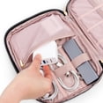 thumbnail image 5 of PAVILIA Travel Cord Organizer Case, Electronics Organizer Bag, Pink Quilt, 5 of 7