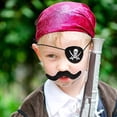 thumbnail image 4 of 24 Uds. Parches de ojo de pirata negro, máscara de ojo de capitán caribeño con calavera de un ojo para fiesta de Halloween, regalos de Navidad y fiesta para niños JM, 4 of 5