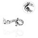 thumbnail image 1 of Self Adhesive Musical Note Patern Stickers 2Set For Indoor Decoration In Home Office Classroom White And Black, 1 of 4
