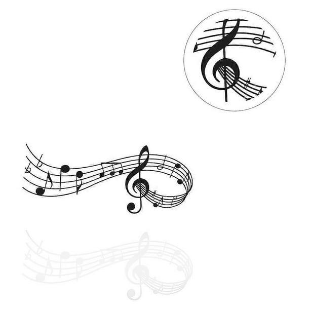 Self Adhesive Musical Note Patern Stickers 2Set For Indoor Decoration In Home Office Classroom White And Black