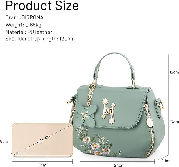 Women Satchel Bags Handle Shoulder Handbags and Purses Pockets Zipper Leather Crossbody Bags