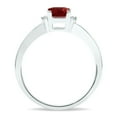 thumbnail image 3 of SZUL Women's Princess Cut Garnet and Diamond Classic Band in 10K White Gold, 3 of 5