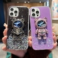 thumbnail image 2 of Funda de astronauta de arena movediza estrellada para iPhone 14, 12, 13, 11 Pro Max, XS, X, XR, 12mini, 7 Plus, 8, SE2, cubierta transparente brillante Fivean unisex, 2 of 2