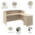 thumbnail image 6 of Arrive 72W x 72D L Reception Desk with Drawers in Natural Elm - Engineered Wood, 6 of 12