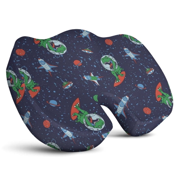 Premium Dinosaur Pattern Memory Foam Seat Cushion Ergonomic Chair Pad for Office Chair, Car, Airplane & Bleachers Sciatica, Tailbone Hip & Back Pain Relief - Chair Cushion for Long Office Workers.