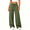 thumbnail image 4 of Bosfbaoi Sweatpants for Women Drawstring Elastic Waist Wide Leg Pants Patch Pocket Casual Loose Track Pants, 4 of 8