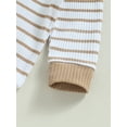 thumbnail image 6 of Loicainy Baby Toddler Boy 2Pcs Fall Outfits 3 6 12 18 24 Months Long Sleeve Striped Print Romper + Pants Set Infant Warm Clothes, 6 of 9