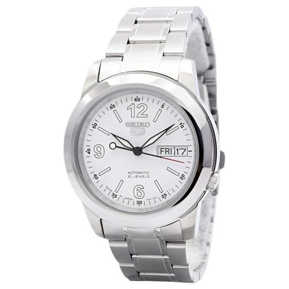 Seiko Men's 5 Automatic SNKE57J1 White Dial Stainless Steel Watch