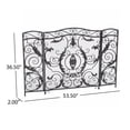 thumbnail image 5 of Benjara Fireplace Screen- Scrollwork Mesh Design- Iron w Black- Silver Finish, 5 of 9