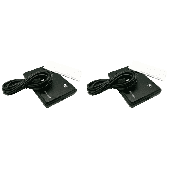2X RFID Smart Card Reader with USB Port, 13.56MHz IC Card, Contactless Sensitivity, Support Window System Linux