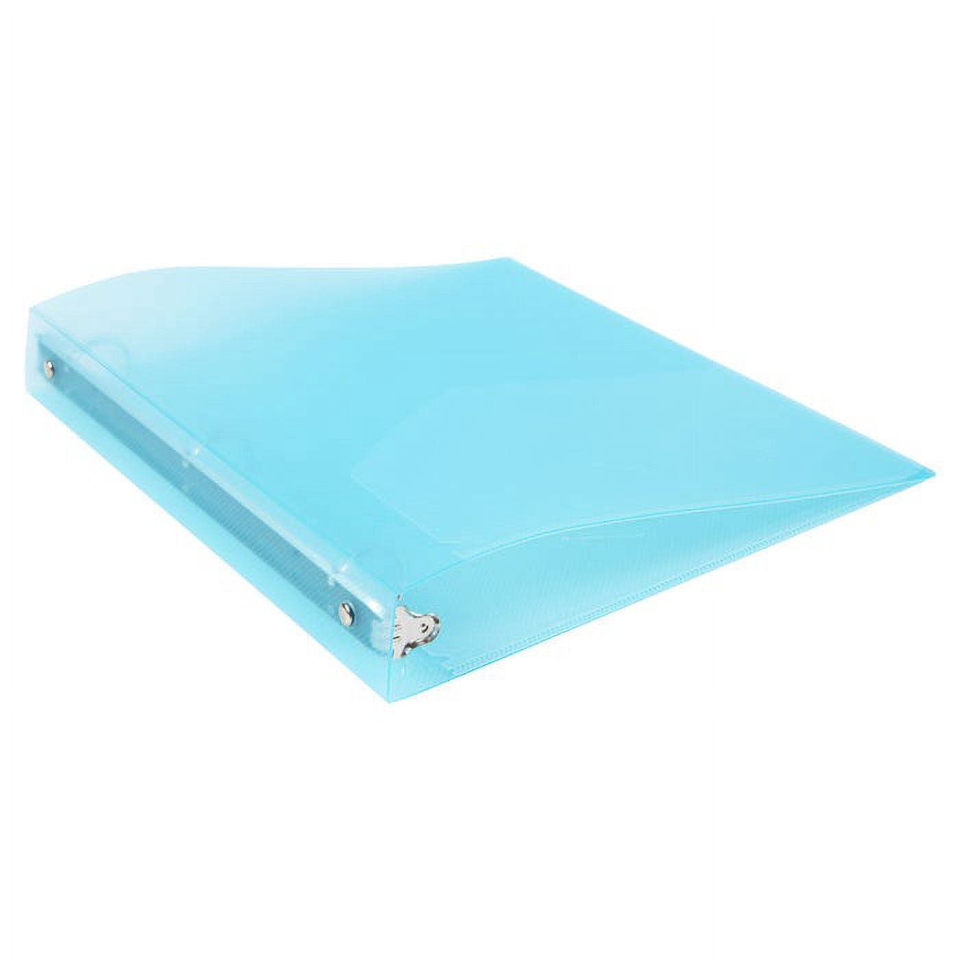 JAM Paper Plastic Binder, 1 inch, Light Blue, 11.5 x 10.25, 1 Pack