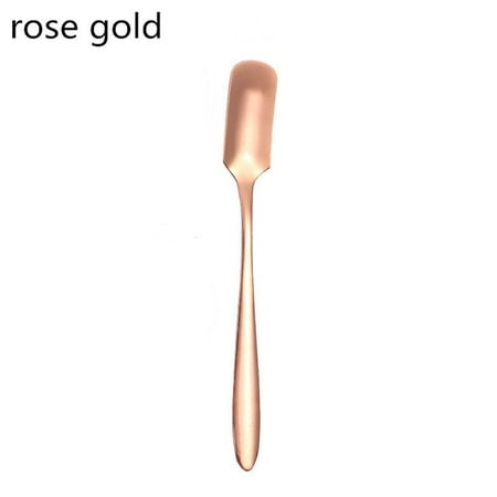 

New Measuring Spoon Square Creative Ice Cream Cake Spoon Stainless Steel Dessert Spoon Coffee Spoon ROSE GOLD