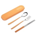 thumbnail image 3 of sweethay Juegos de vajilla Vajilla de acero inoxidable 304 con estuche Diseño simple Accesorios de viaje Cocina Restaurante Type6 NO6, 3 of 6