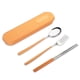 thumbnail image 3 of Wosthever Juegos de vajilla 304 Cubiertos de acero inoxidable Vajilla portátil con estuche Accesorios de viaje Cocina Restaurante Rojo-naranja 3 Type2 NO2, 3 of 6