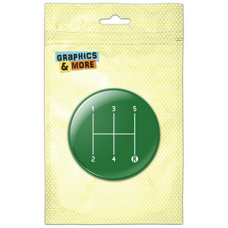 

Five 5 Speed Manual Transmission Standard H Shift on Green Refrigerator Button Magnet