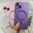 thumbnail image 4 of Magnetic Case for iPhone 15 Phone Case for Women Men, Cute Matte Luxury Soft Metallic Luster Design with Camera Lens Protector, Compatible with Magsafe Case for iPhone 15 6.1" -Purple, 4 of 7