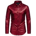 thumbnail image 1 of Camisas Para Hombre Manga Larga Camisa de manga larga para hombre, primavera y otoño, vestido de escenario bronceado, moda de banquete (Red, L), 1 of 7