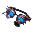 thumbnail image 2 of Steampunk Goggles Masquerade Props Party Eyewear Blue Lenses Eyeglasses, 2 of 8