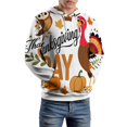 thumbnail image 5 of Happy Thanksgiving Pumpkin Turkey 3D Print Hoodie Men Women Autumn Thin Pullover Sweatshirt Vintage Streetwear Tops, 5 of 6