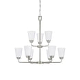 thumbnail image 2 of Sea Gull Lighting - Kerrville - 75W Nine Light 2-Tier Chandelier Brushed Nickel, 2 of 2