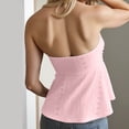 thumbnail image 4 of Bovemsi Women's Tanks & Camis Tie Front Ruched Tube Top Strapless Flared Peplum Bandeau Tops Camisoles for Under Clothes, 4 of 6