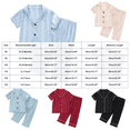 thumbnail image 4 of dmqupv Girls Summer Pajamas Kids Baby Girl Satin Pajamas Set Button Down Shirt Top+Long Pants Bottoms Sleepwear Loungewear Clothes Blue,12-18 Months, 4 of 5