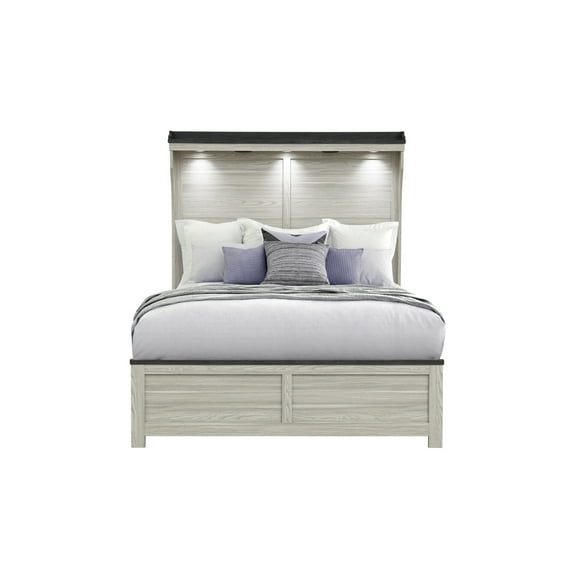 Ashley Brown Panel Light Headboard Full Bed